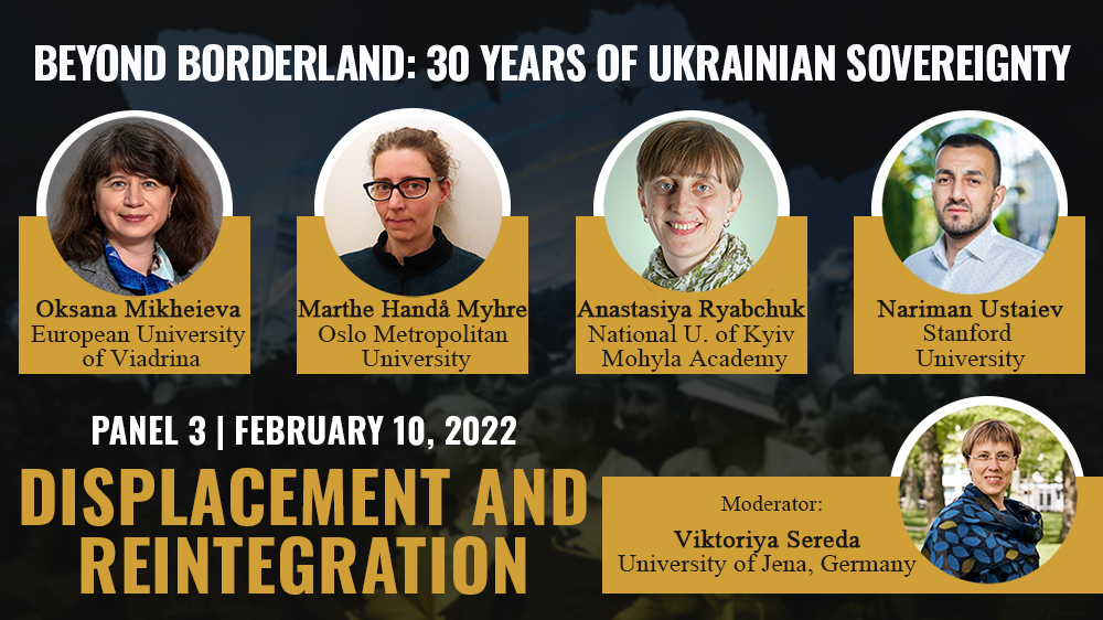 Conference poster with panelists and their photos