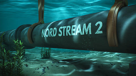 Nord Stream 2 pipe underwater