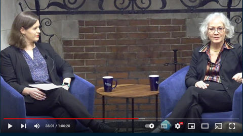 Marie Yovanovitch and Emily Channell-Justice talking