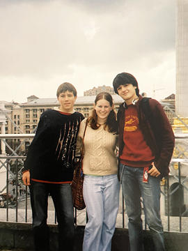Emily with friends Vova and Illia in 2004