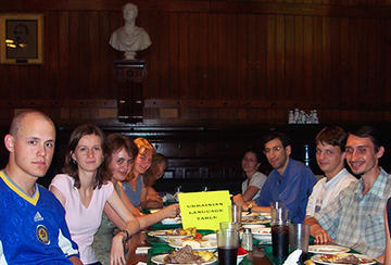 Multiple people around a table
