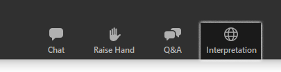 Interpretation icon on Zoom menu