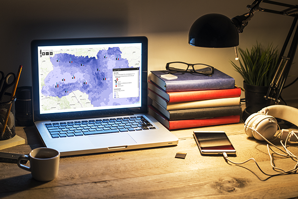 Laptop showing new MAPA map