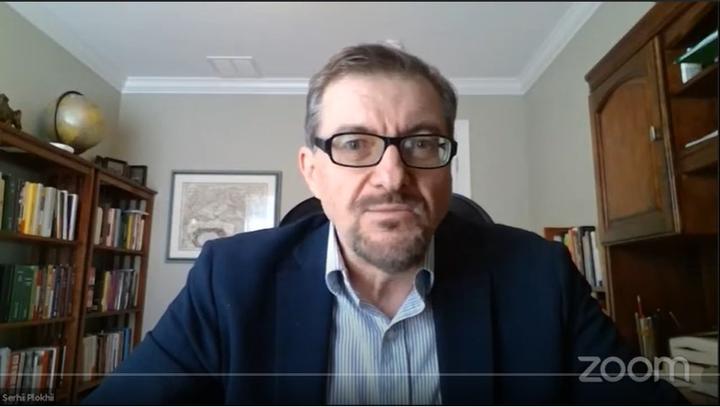 Screenshot of Serhii Plokhii on Zoom