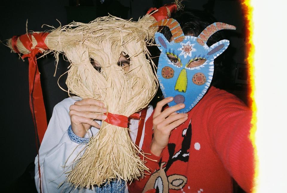 Ernest Huk with a friend