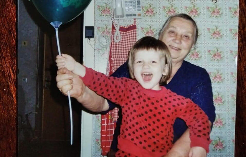 Babushka Anya and Alina in 1997