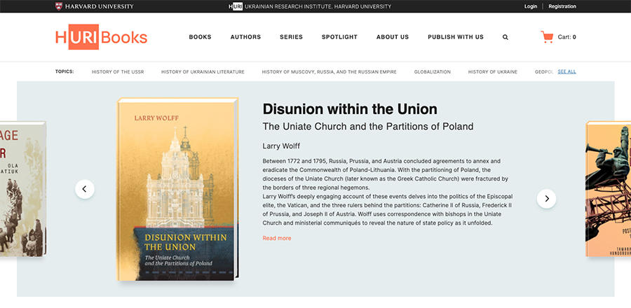 HURI Books homepage screenshot