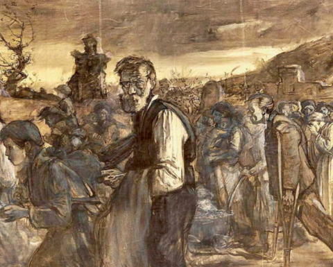 Image: Detail of Vasyl Ovchinnikov, Road of the doomed, 1947 from his Babyn Yar Triptych