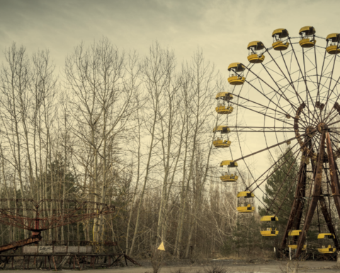 A Ferris wheel in Prypyat after Chornobyl disaster