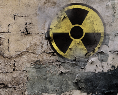 Sign of nuclear danger on a wall