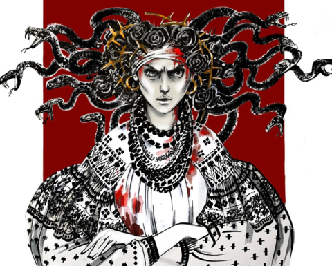 Woman with snakes for hair, by Natalia Muzychenko