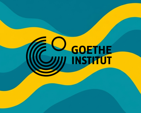 Goethe-Institut logo on an abstract background
