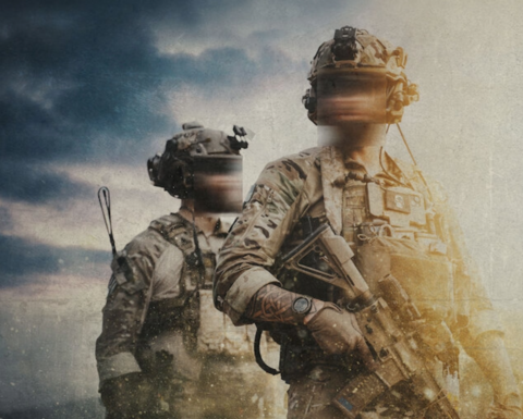 Two soldiers with blurred faces